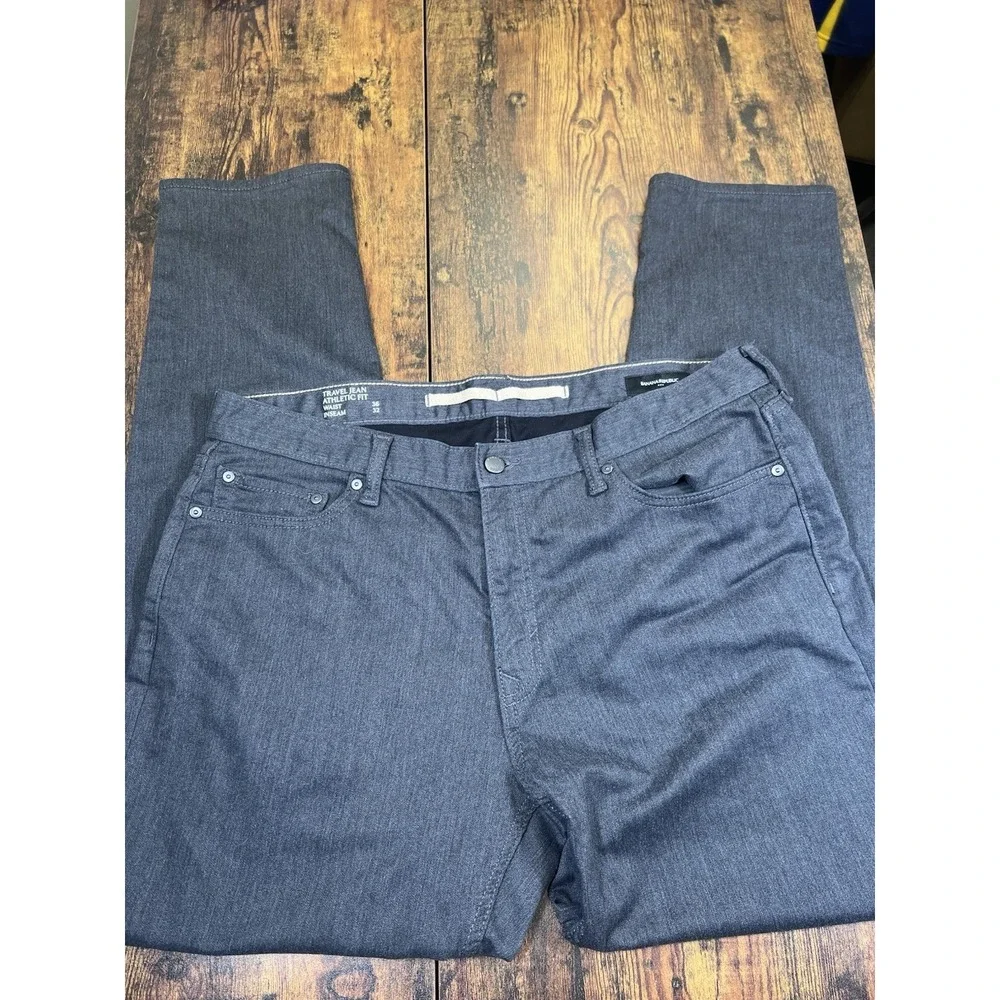 Banana Republic Travel Jean Athletic Fit Dark Grey Stretch 5-Pocket 36x32